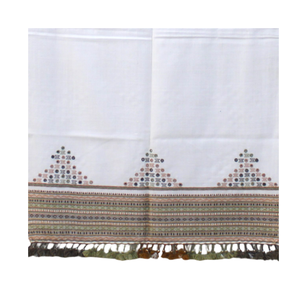 Handwoven Stole With Mirror Work