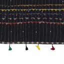 Handmade Tagai Work Cotton Stole with Ajrakh Border &amp; Tassels