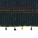 Handmade Tagai Work Cotton Stole with Ajrakh Border &amp; Tassels