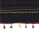 Handmade Tagai Work Cotton Stole with Ajrakh Border &amp; Tassels
