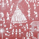 Handmade Maroon Warli Painting