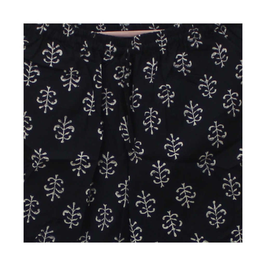Elegant Cotton Block-Print Comfort Pants / Trouser