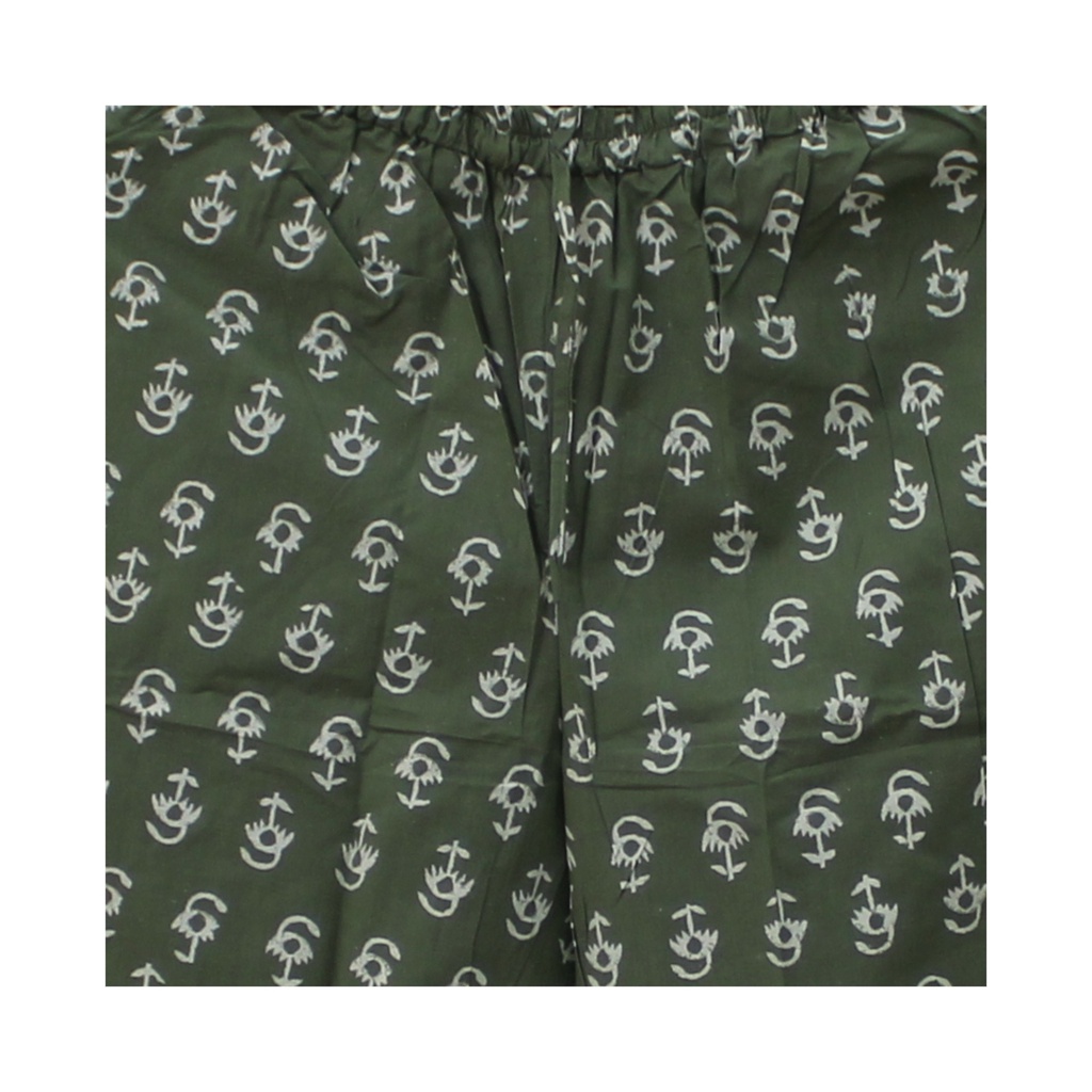 Elegant Cotton Block-Print Comfort Pants / Trouser
