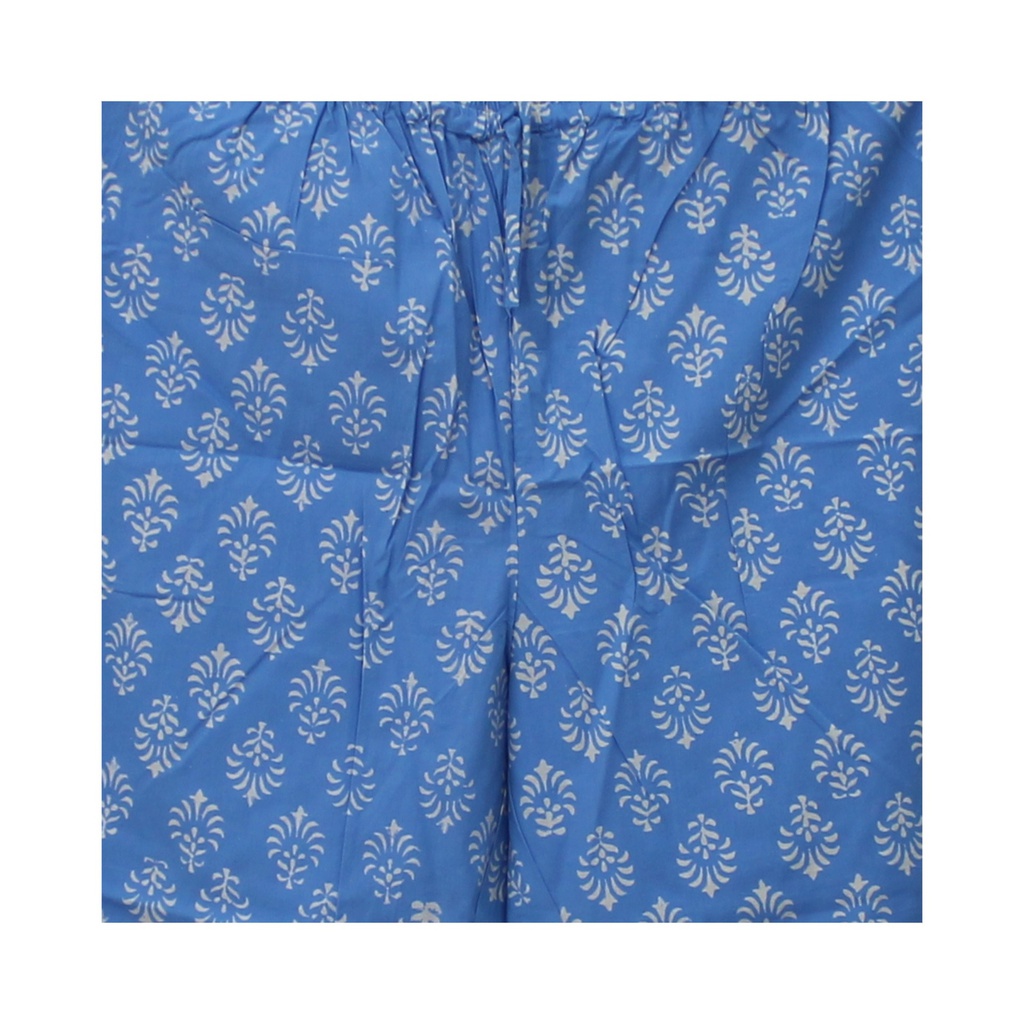 Elegant Cotton Block-Print Comfort Pants / Trouser
