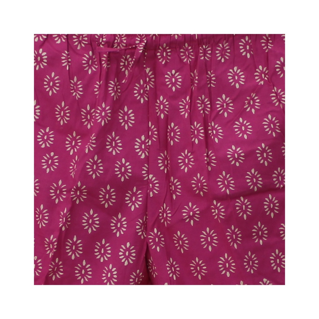 Elegant Cotton Block-Print Comfort Pants / Trouser