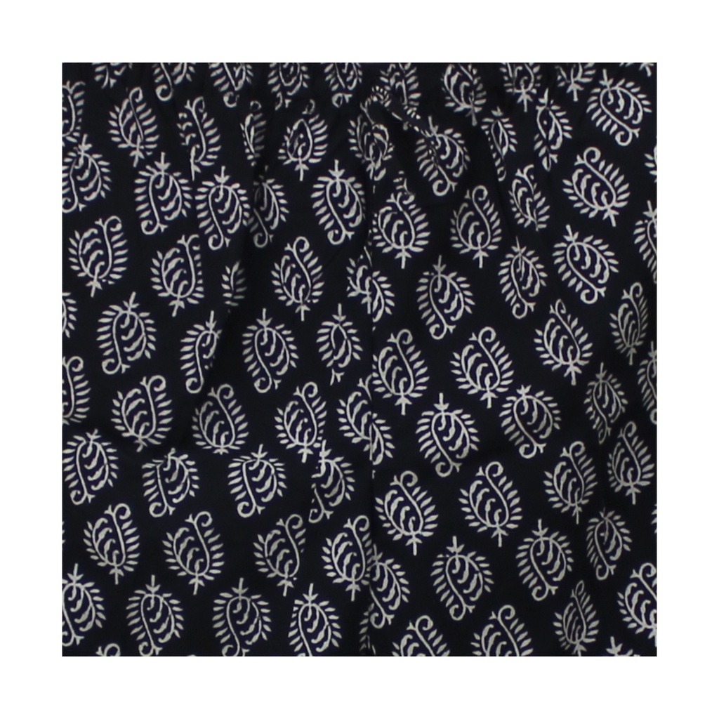 Elegant Cotton Block-Print Comfort Pants / Trouser