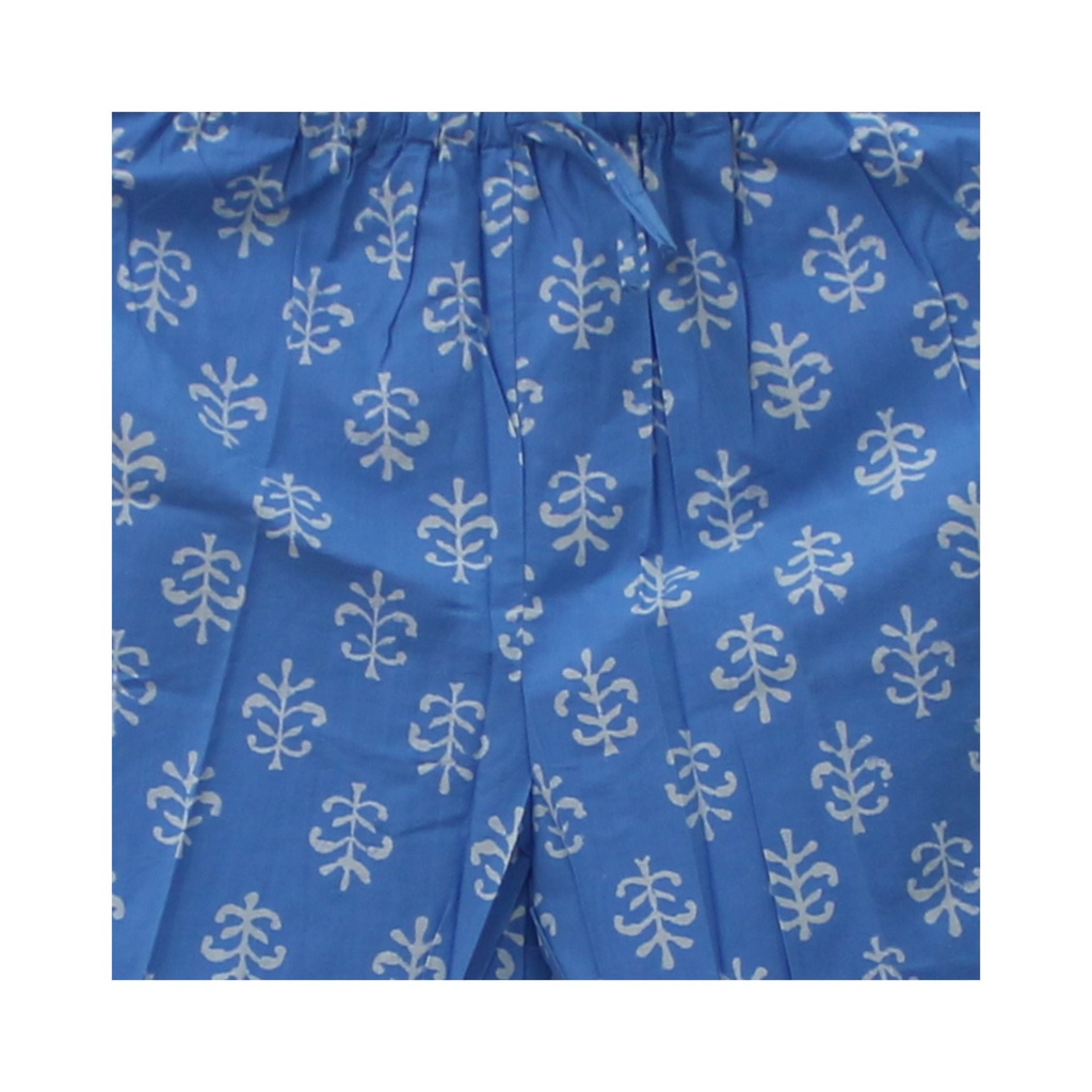 Elegant Cotton Block-Print Comfort Pants / Trouser