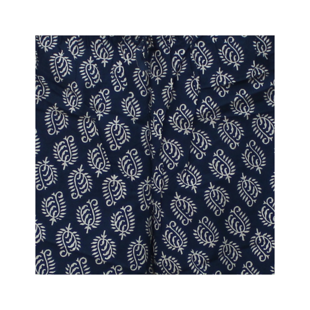 Elegant Cotton Block-Print Comfort Pants / Trouser
