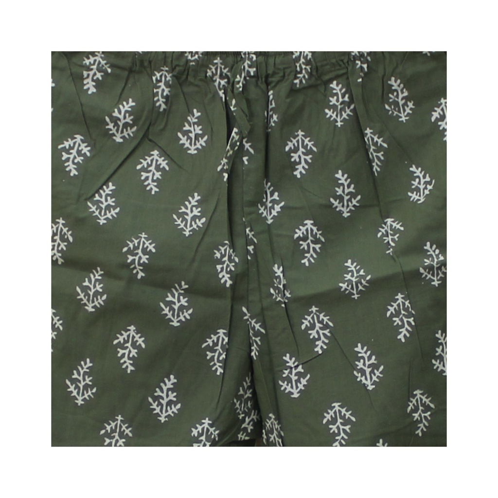 Elegant Cotton Block-Print Comfort Pants / Trouser