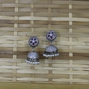 Handcrafted Oxidized German Silver Necklace Set with Jhumka Earrings