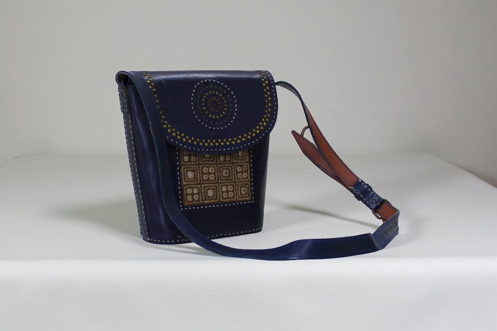 Handcrafted Kutchi Leather Sling Bag