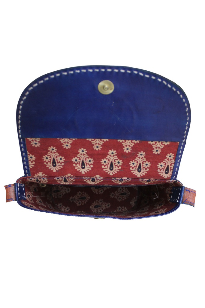 Handcrafted Kutchi Leather Balti Sling Bag