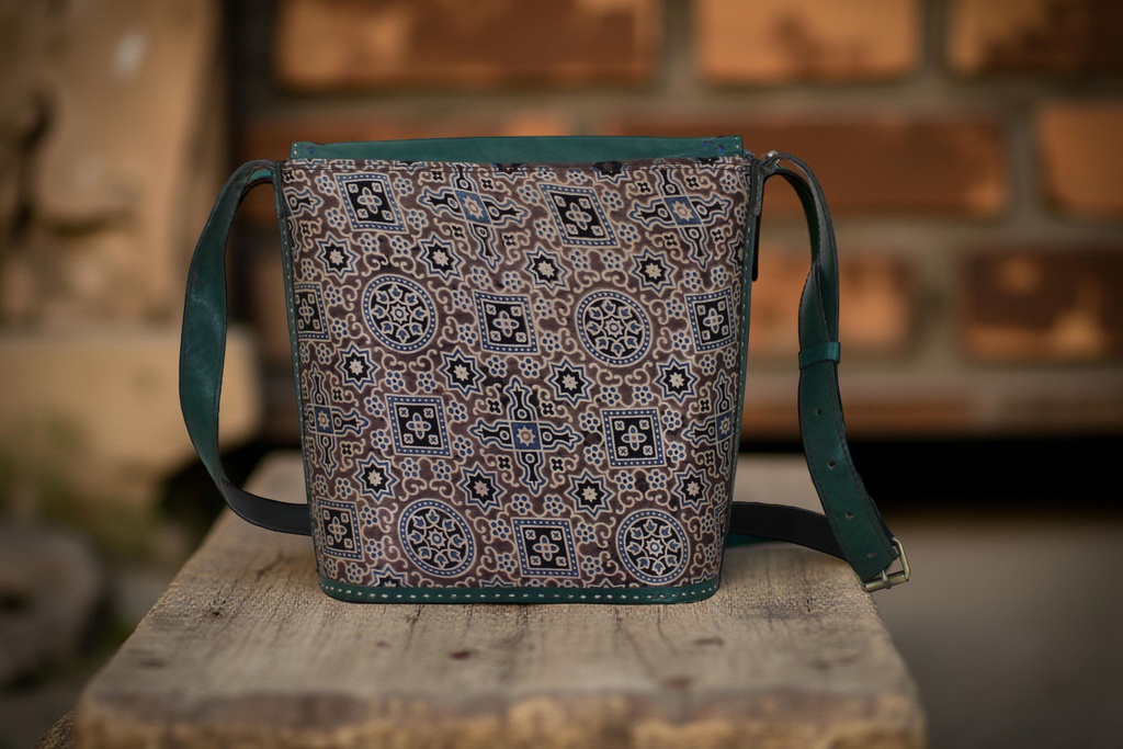 Handcrafted Kutchi Leather Balti Sling Bag