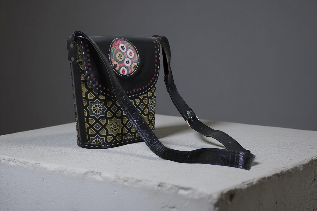 Handcrafted Kutchi Leather Sling Bag