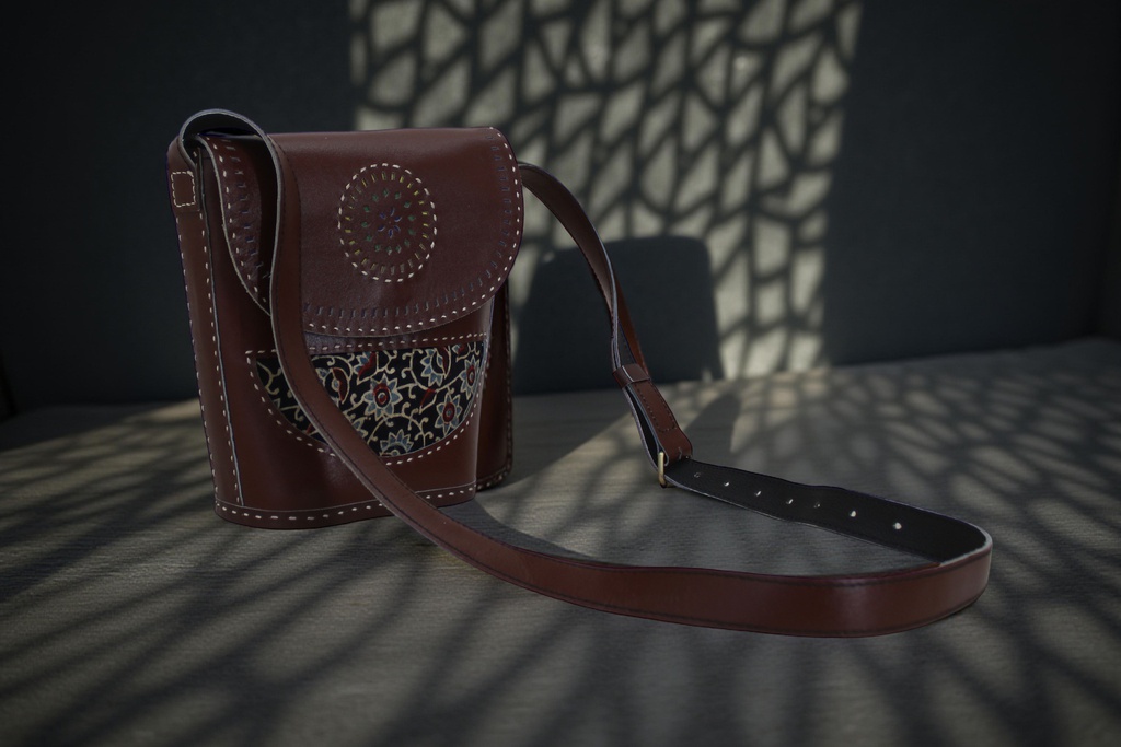 Handcrafted Kutchi Leather Sling Bag