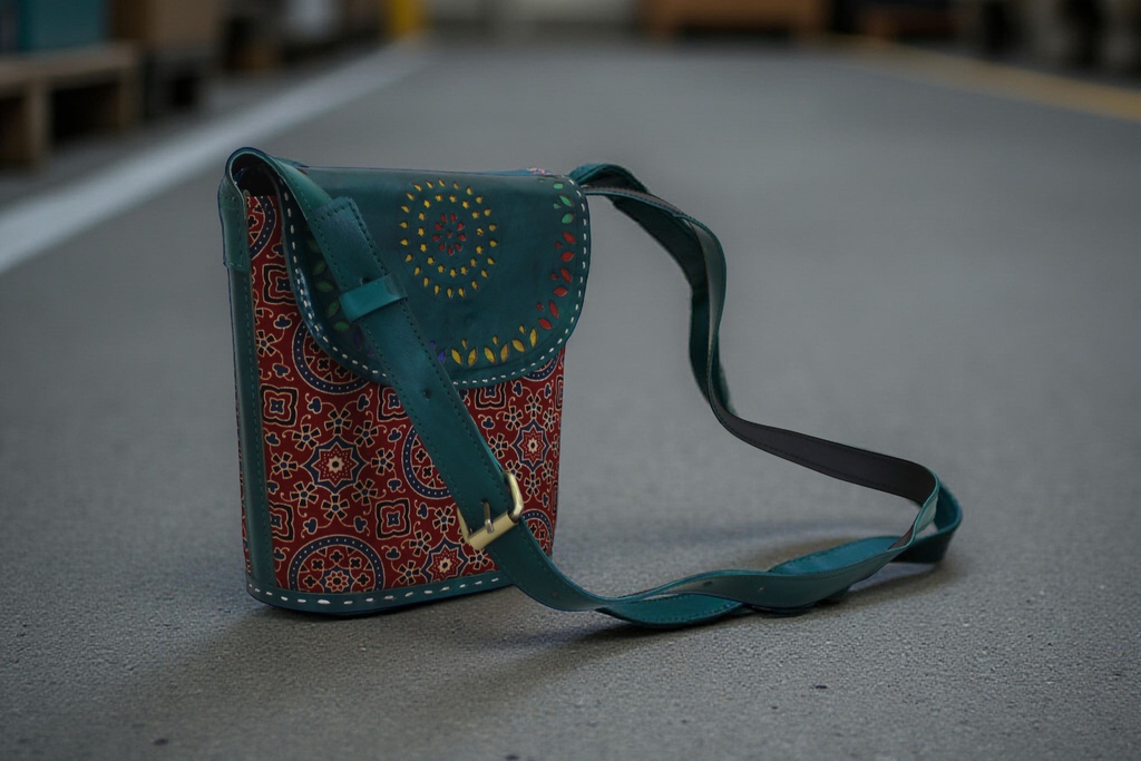 Handcrafted Kutchi Leather Sling Bag