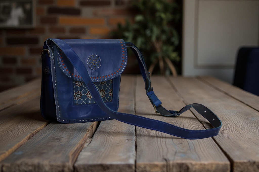 Handcrafted Kutchi Leather Sling Bag
