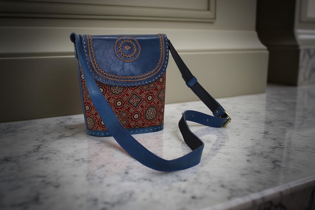 Handcrafted Kutchi Leather Sling Bag