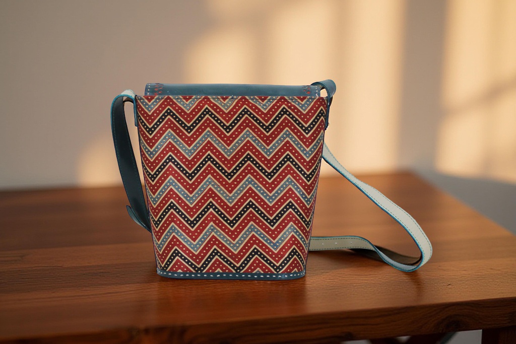 Handcrafted Kutchi Leather Balti Sling Bag