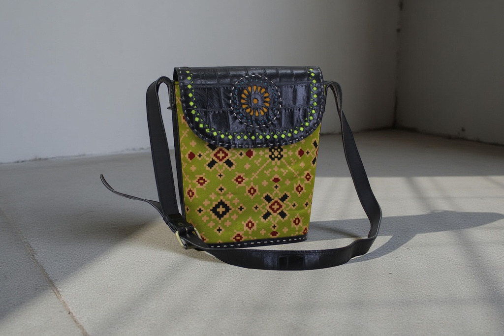 Handcrafted Kutchi Leather Sling Bag