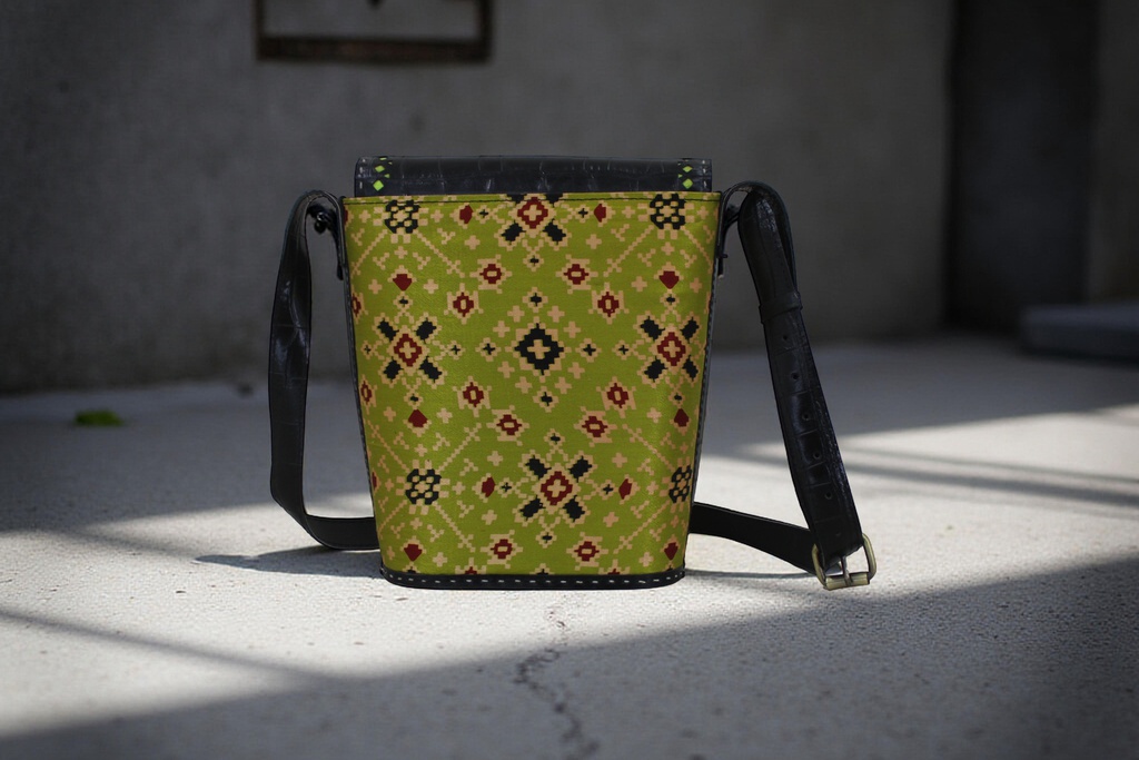 Handcrafted Kutchi Leather Balti Sling Bag