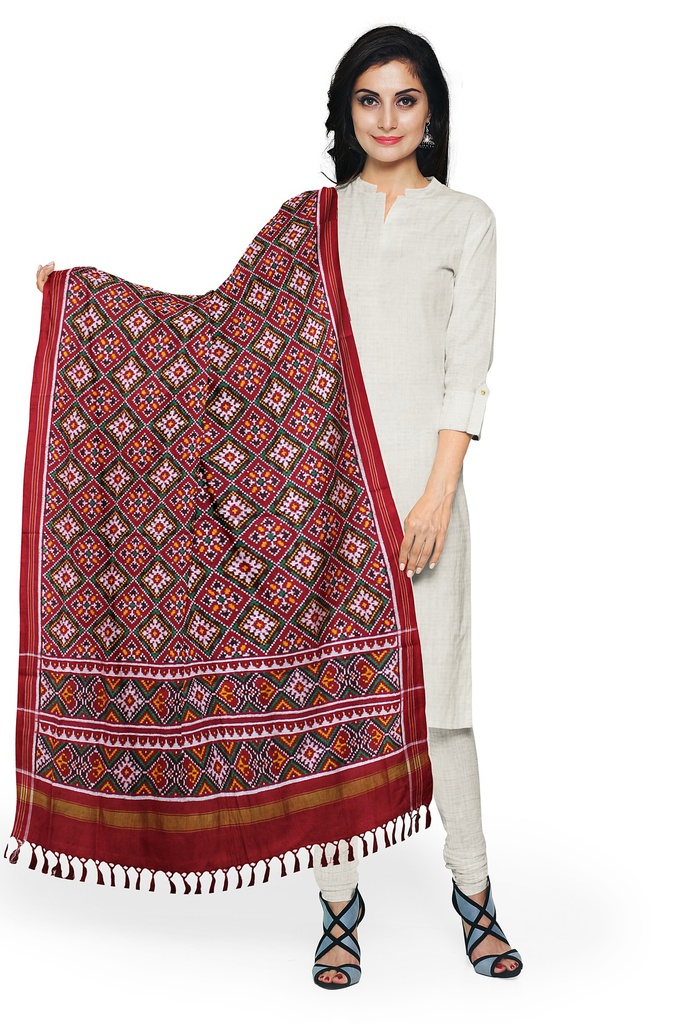 Handwoven Double Ikat Patola Dupatta