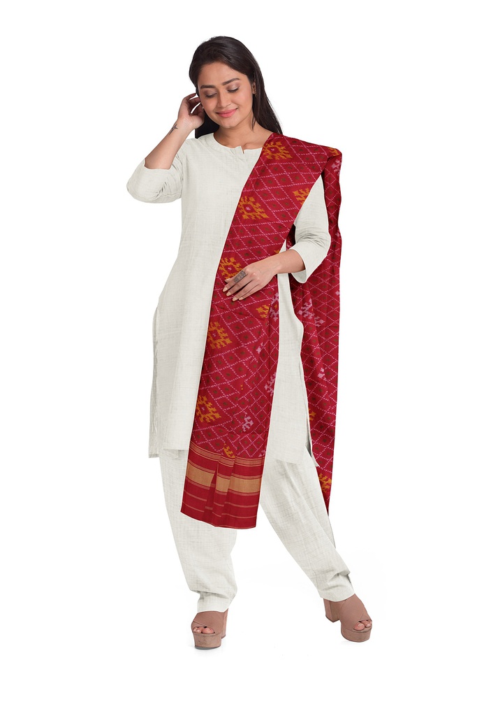 Handloom Single Ikat Patola Silk Dupatta