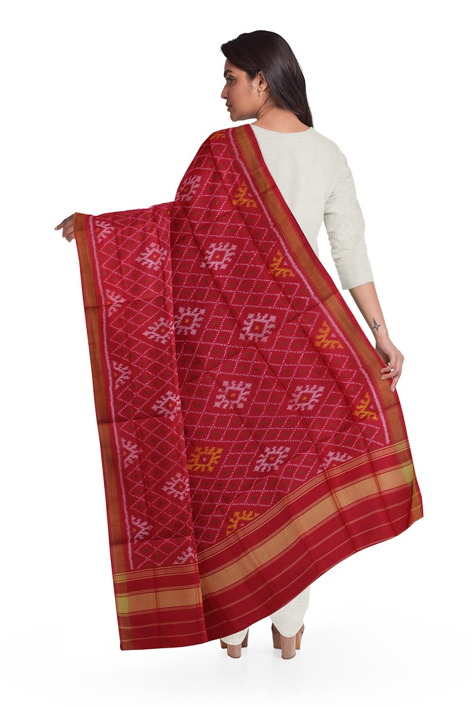 Handloom Single Ikat Patola Silk Dupatta