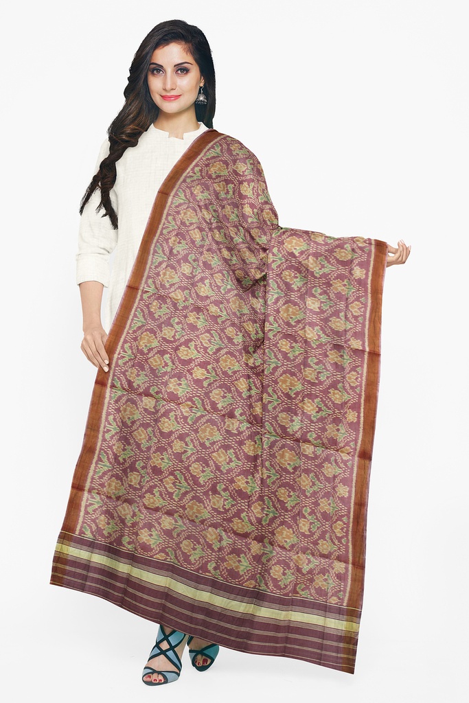 Handloom Single Ikat Patola Silk Dupatta