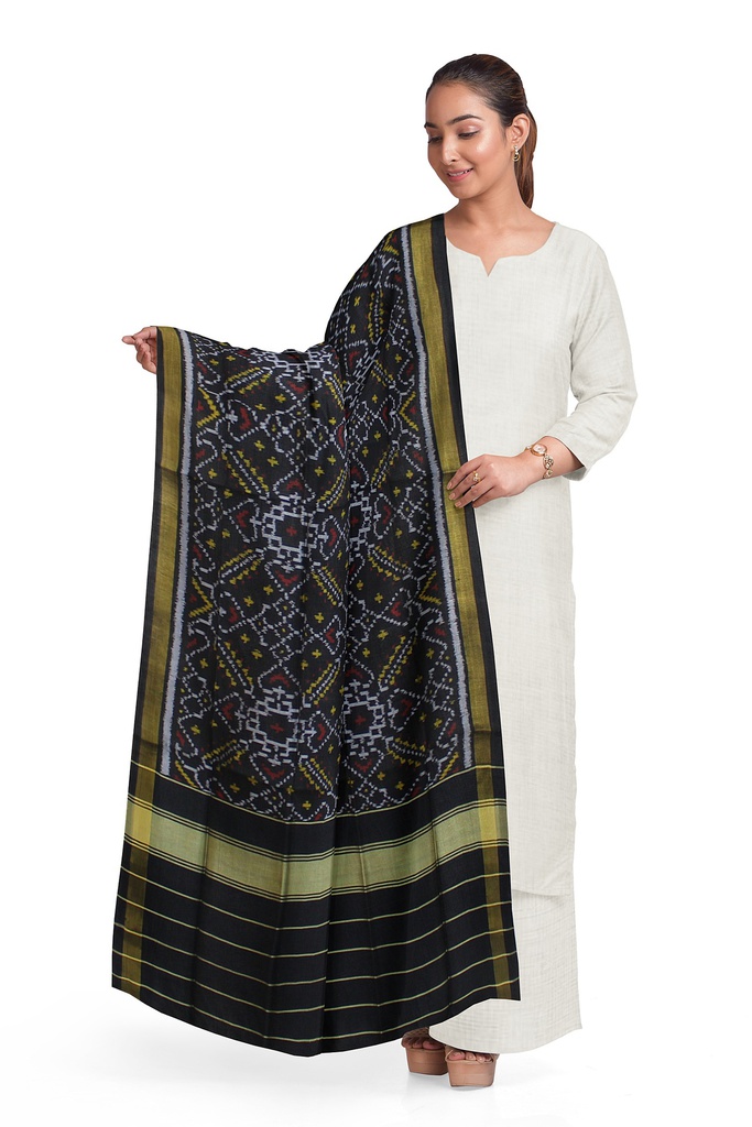 Handloom Single Ikat Patola Silk Dupatta