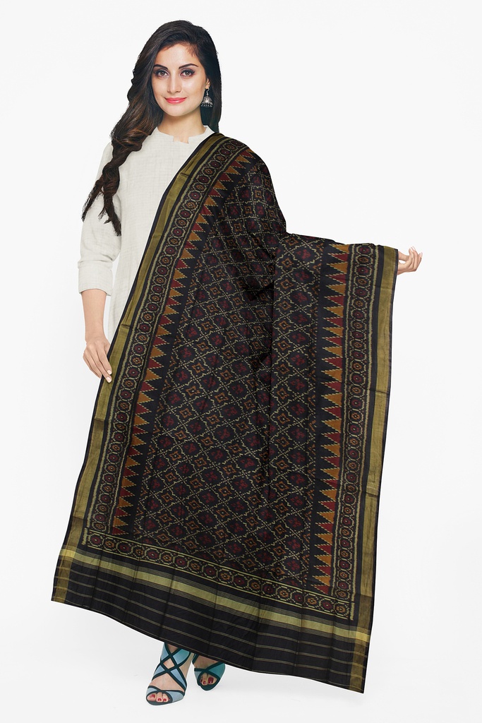 Handloom Single Ikat Patola Silk Dupatta