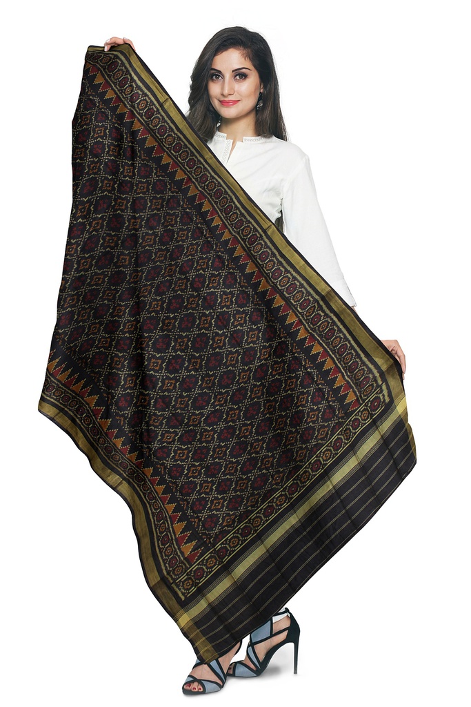 Handloom Single Ikat Patola Silk Dupatta