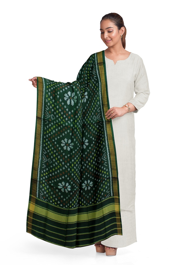 Handloom Single Ikat Patola Silk Dupatta