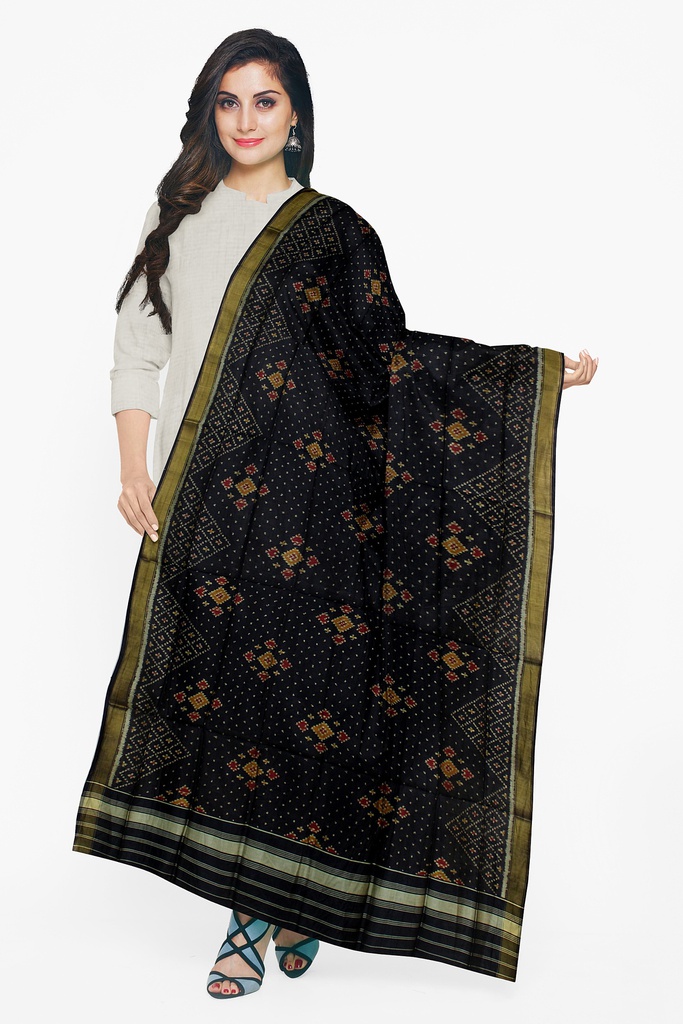 Handloom Single Ikat Patola Silk Dupatta