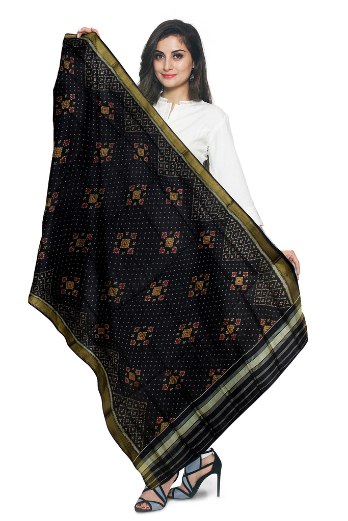 Handloom Single Ikat Patola Silk Dupatta