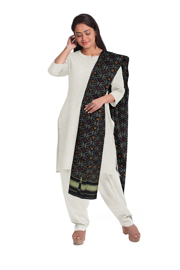 Handloom Single Ikat Patola Silk Dupatta