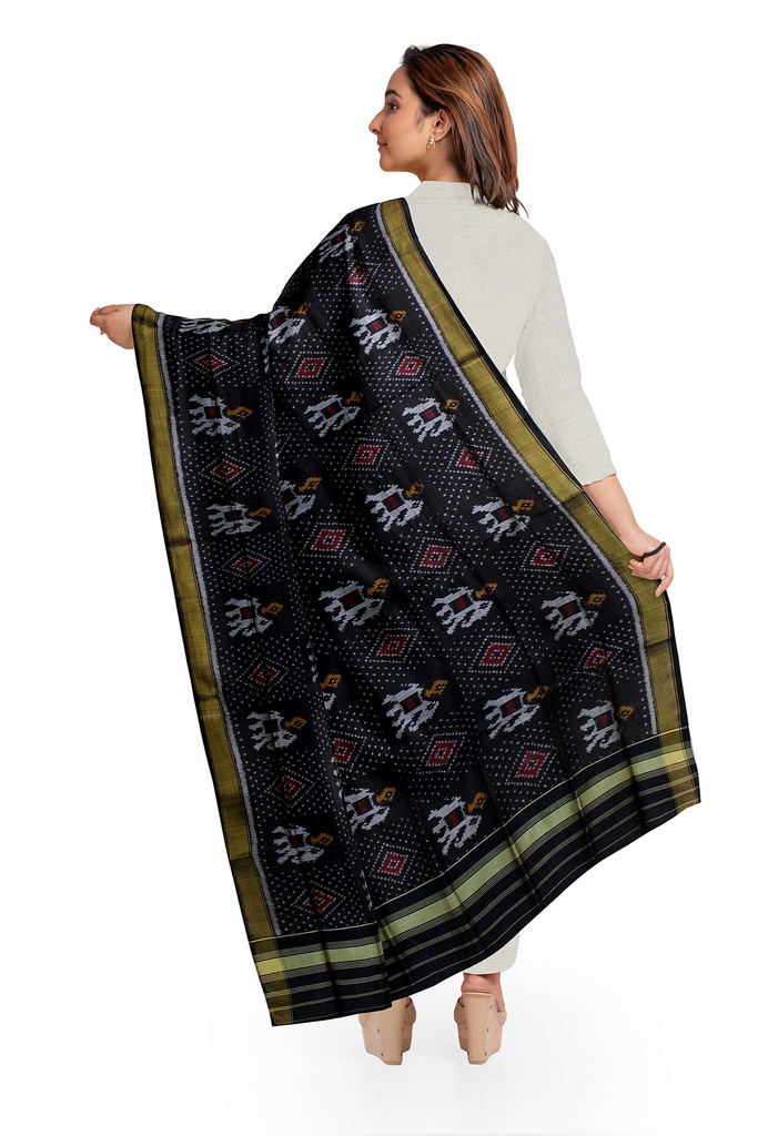 Handloom Single Ikat Patola Silk Dupatta