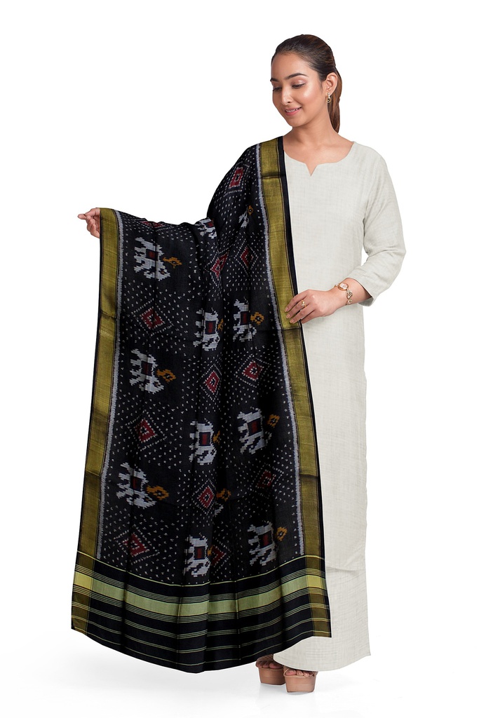 Handloom Single Ikat Patola Silk Dupatta