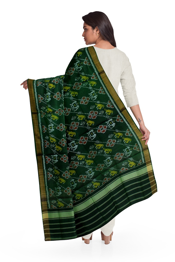 Handloom Single Ikat Patola Silk Dupatta