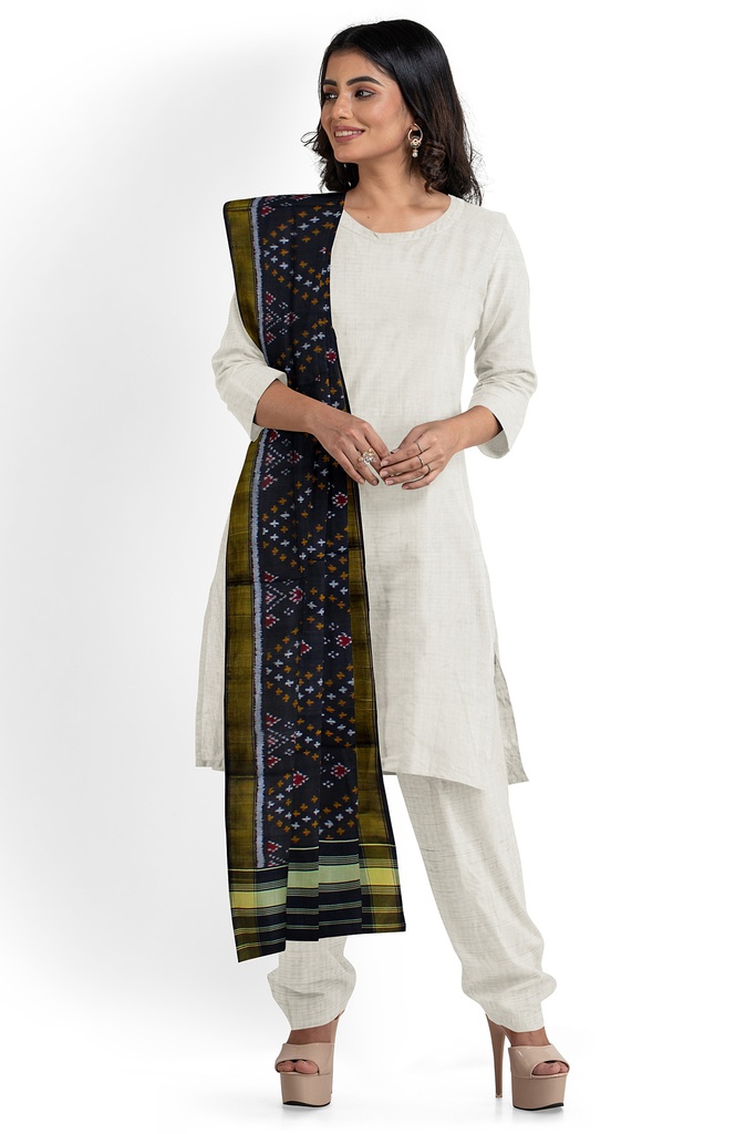 Handloom Single Ikat Patola Silk Dupatta