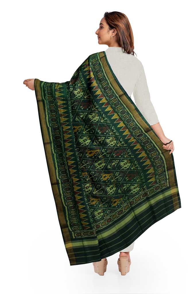 Handloom Single Ikat Patola Silk Dupatta