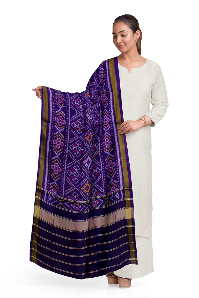 Handloom Single Ikat Patola Silk Dupatta