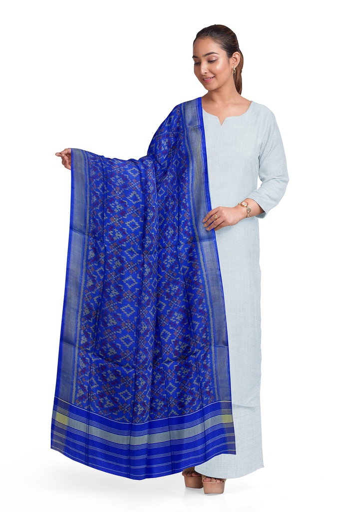 Handloom Single Ikat Patola Silk Dupatta