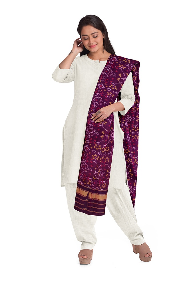 Handloom Single Ikat Patola Silk Dupatta