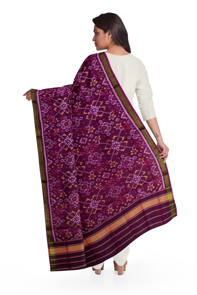 Handloom Single Ikat Patola Silk Dupatta