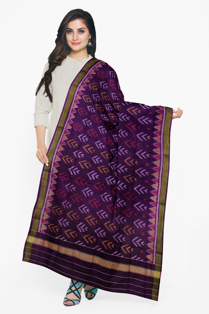 Handloom Single Ikat Patola Silk Dupatta