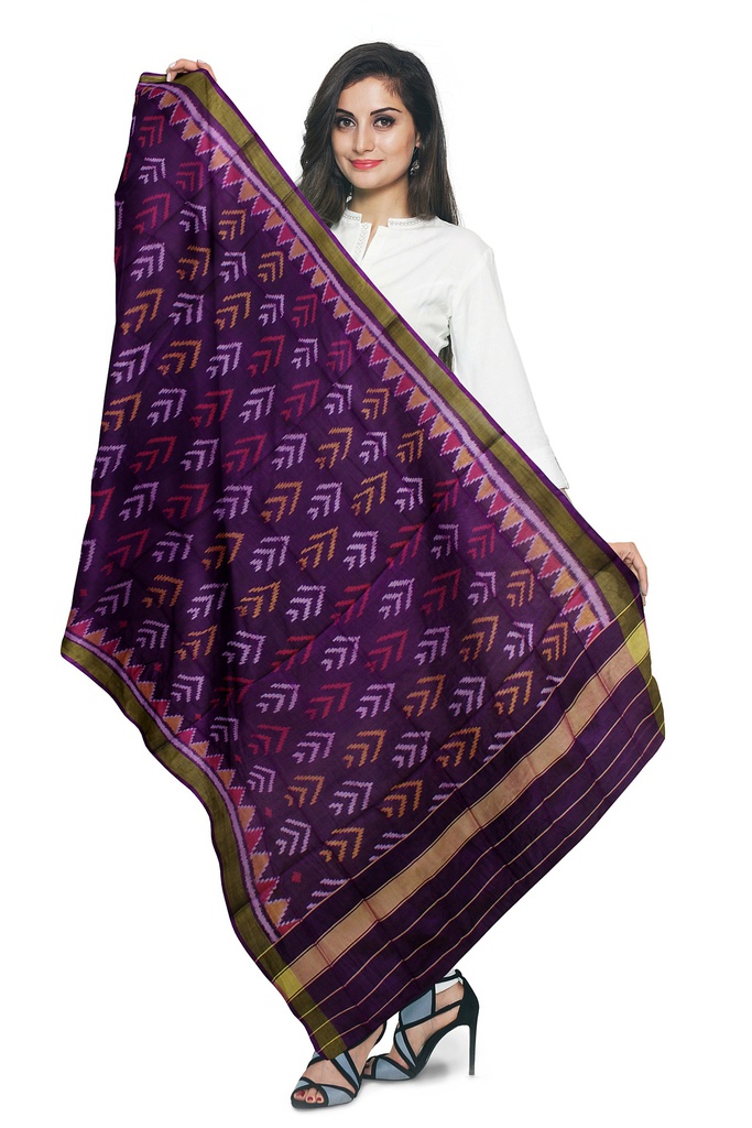 Handloom Single Ikat Patola Silk Dupatta