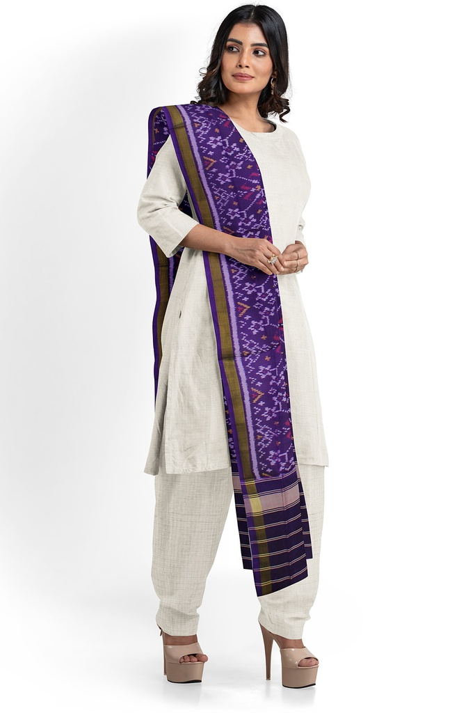 Handloom Single Ikat Patola Silk Dupatta