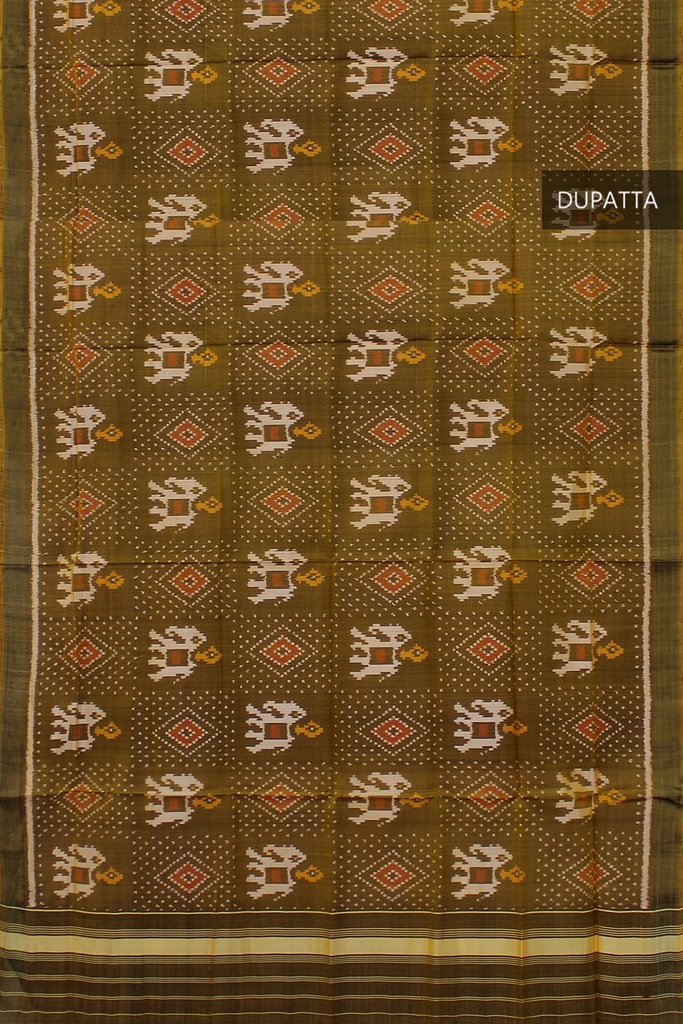 Handloom Single Ikat Patola Silk Dupatta