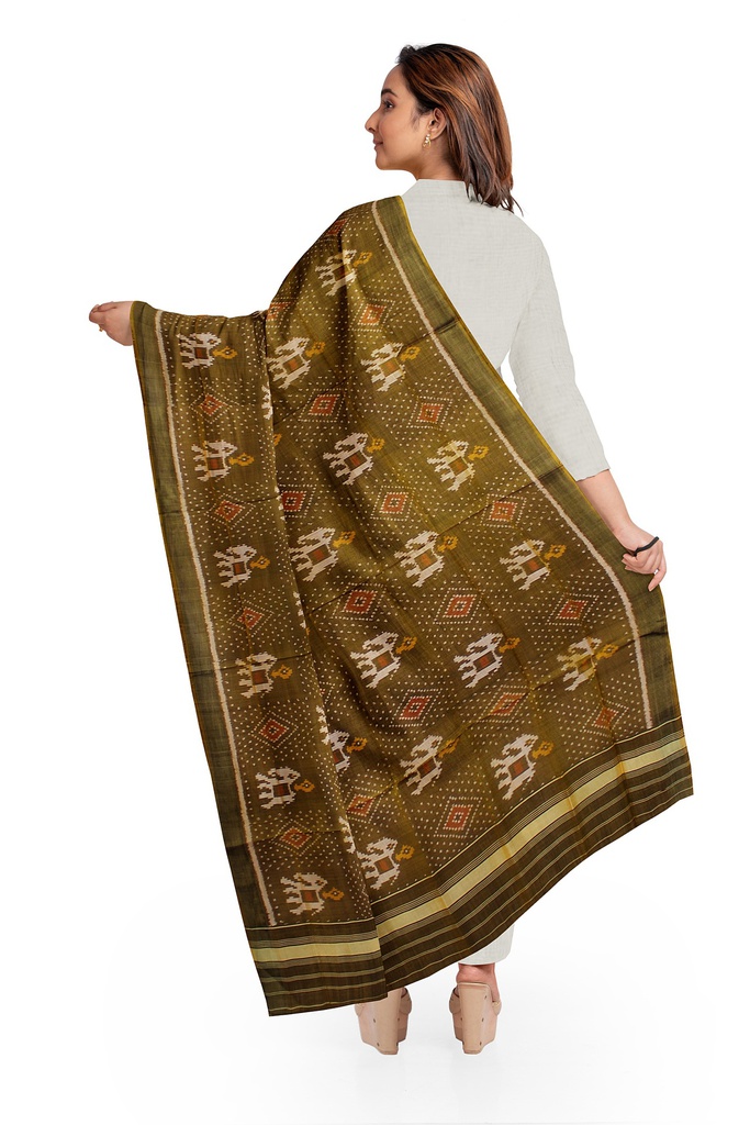 Handloom Single Ikat Patola Silk Dupatta